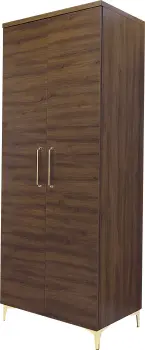 Szafa wysoka z półkami i drążkiem Bari (orzech Foresta) 