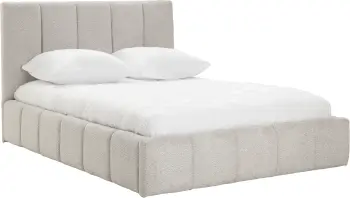 Łóżko tapicerowane Bianko 140 (boucle szary) ze stelażem i pojemnikiem 