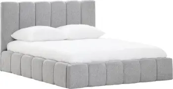 Łóżko tapicerowane Bianko 160 (rojal szary) ze stelażem i pojemnikiem 