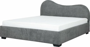 Łóżko tapicerowane 180 Cloudi (boucle grafit) ze stelażem i pojemnikiem 