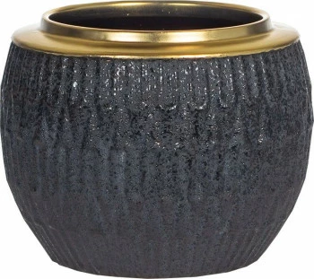 Doniczka ceramiczna Konti 11 (czarny/złoty) 