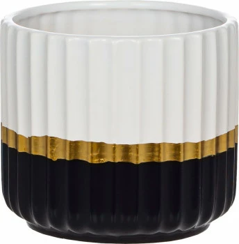 Doniczka osłonka Goldi (biały/czarny) 