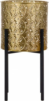 Duży kwietnik Goldi 19 (złoty/czarny)