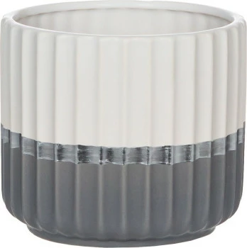 Doniczka osłonka Goldi (biały/szary)