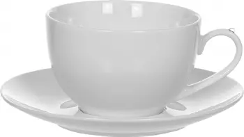 Filiżanka z ozdobną rączką+spodek Krystalis 23 (biały)