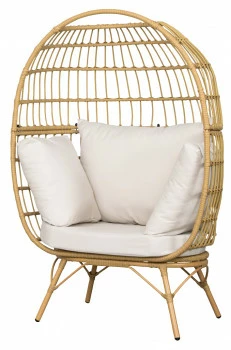 Fotel z eko rattan z poduszką 