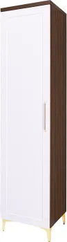 Półszafa uniwersalna wysoka z drążkiem i półkami Hawana (biały lakier mat/orzech Foresta) 