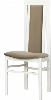 Krzesło KB (biały/plusz brąz) 