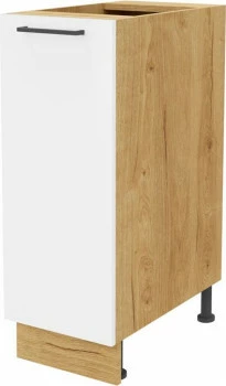 Szafka 30 dolna lewa Bellona (biały połysk/dąb Soma ciemny)