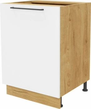 Szafka 60 dolna prawa Bellona (biały połysk/dąb Soma ciemny)