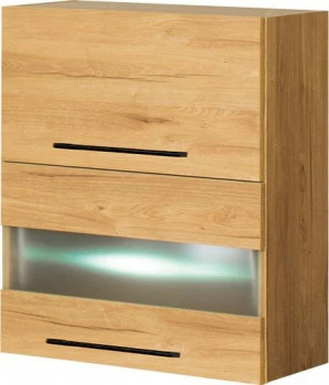 Szafka 60 górna witryna matowa LED Bellona (dąb Soma ciemny) 