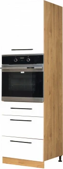 Wysoka zabudowa piekarnika prawa z easy box Bellona (biały-połysk dąb soma ciemny) 