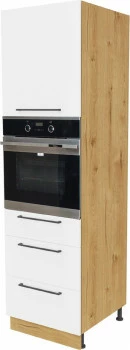 Wysoka zabudowa piekarnika lewa Bellona z Easy Box (biały połysk/dąb Soma ciemny)