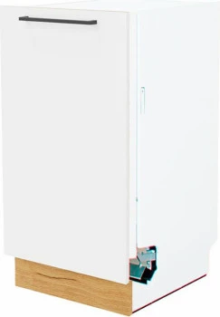 Dolna zabudowa zmywarki 45 Bellona (biały połysk/dąb Soma ciemny)