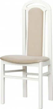 Krzesło K (biały/plusz beż) 