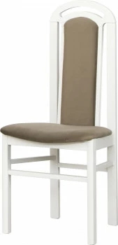 Krzesło K (biały/plusz brąz) 
