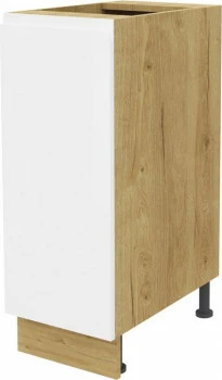 Szafka 30 dolna Kampara na kosz cargo (Biały lakier/dąb Soma ciemny) 