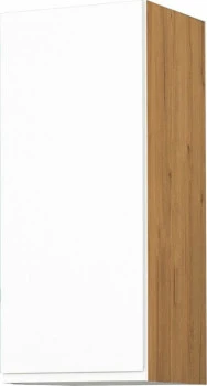 Szafka 30 górna lewa Kampara (Biały lakier/dąb Soma ciemny)