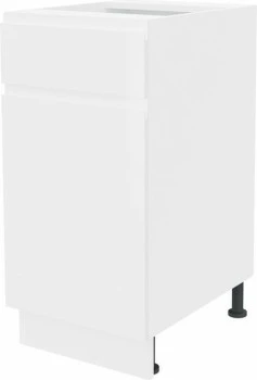 Szafka 40 dolna prawa z drzwiami i szufladą Kampara (Biały lakier/Biały) 
