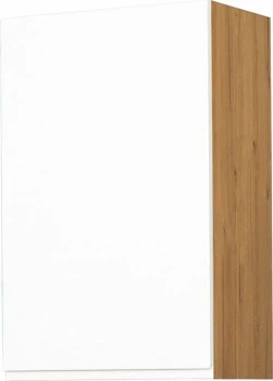 Szafka 45 górna prawa Kampara (Biały lakier/dąb Soma ciemny)