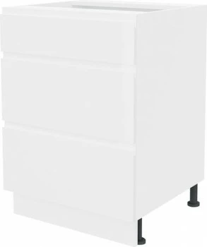 Szafka 60 dolna szufladowa Kampara (Biały lakier/Biały) 