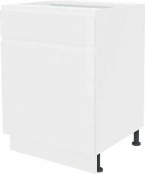 Szafka 60 dolna lewa z drzwiami i szufladą Kampara (Biały lakier/Biały)