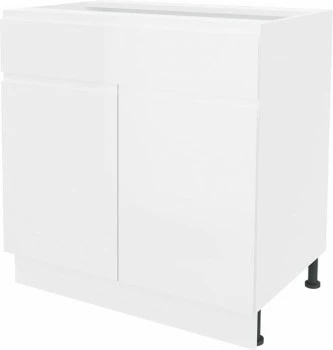 Szafka 80 dolna z drzwiami i szufladą Kampara (Biały lakier/Biały)