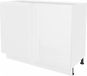 Szafka narożna dolna-prosta prawa Kampara na kosz cargo (nerka) (Biały lakier/Biały)