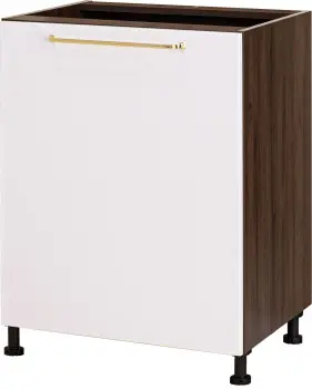 Szafka 60 dolna lewa Loara (biały połysk/orzech Foresta) 