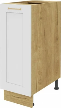 Szafka 30 dolna lewa Laurencja (biały lakier mat/dąb Soma ciemny)