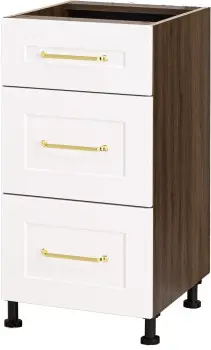 Szafka 40 dolna szufladowa Laurencja (biały lakier mat/orzech Foresta) 