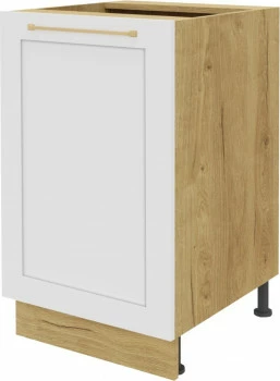 Szafka 50 dolna prawa Laurencja (biały lakier mat/dąb Soma ciemny)