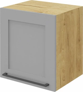 Szafka 50x43 nad okap teleskopowy Laurencja (szary lakier mat/dąb Soma ciemny) 