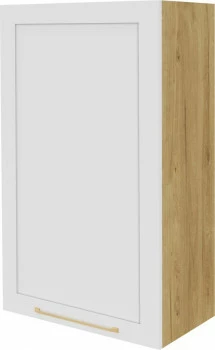 Szafka 60 górna prawa Laurencja (biały lakier mat/dąb Soma ciemny) 100cm