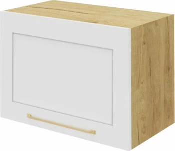 Szafka 60x43 nad okap Laurencja (biały lakier mat/dąb Soma ciemny)