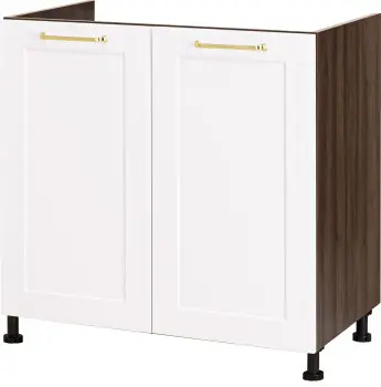 Szafka 80 dolna Laurencja (biały lakier mat/orzech Foresta) 