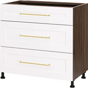 Szafka 80 dolna szufladowa Laurencja (biały lakier mat/orzech Foresta) 