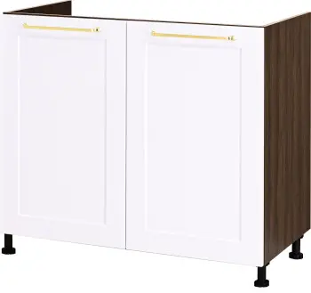 Szafka 90 dolna zlew Laurencja (biały lakier mat/orzech Foresta) 