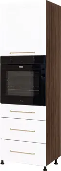 Wysoka zabudowa piekarnika prawa Laurencja (biały lakier mat/orzech Foresta)