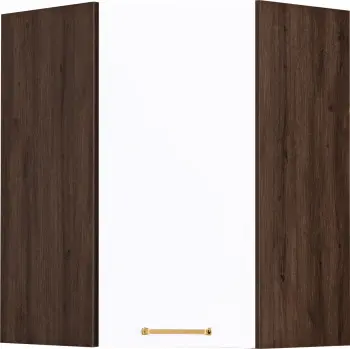 Szafka środkowa narożna górna Loara (biały połysk/orzech Foresta) 