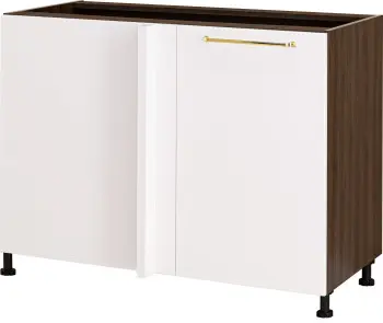 Szafka narożna dolna prosta lewa Loara (biały połysk/orzech Foresta)