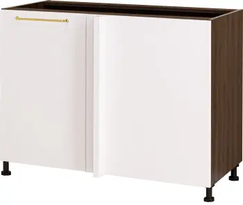 Szafka narożna dolna prosta prawa pod zlew Loara (biały połysk/orzech Foresta) 