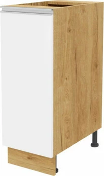 Szafka 30 dolna lewa Monia (biały połysk/dąb Soma ciemny)