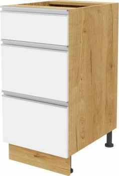 Szafka 40 dolna szufladowa Monia z Easy Box (biały połysk/dąb Soma ciemny)