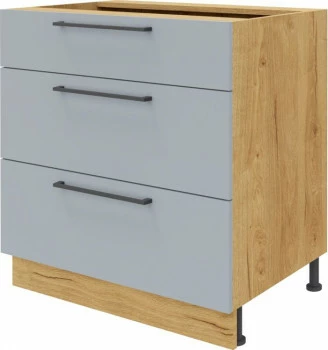 Szafka 80 dolna szufladowa Monia z easy box (szary/dąb Soma ciemny) 