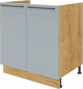 Szafka 80 dolna zlew Monia (szary/dąb Soma ciemny) 