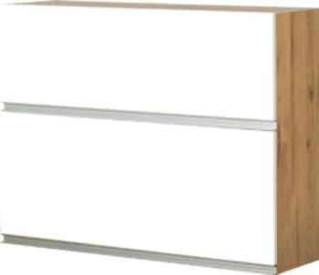 Szafka 90 górna dzielona Monia (biały połysk/dąb Soma ciemny)