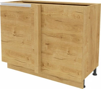 Szafka narożna dolna-prosta prawa Monia na kosz cargo (nerka) (dąb Soma ciemny)