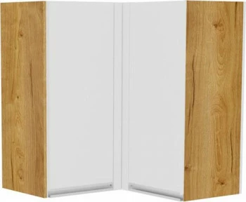 Szafka narożna górna (litera L) Monia (biały połysk/dąb Soma ciemny) 