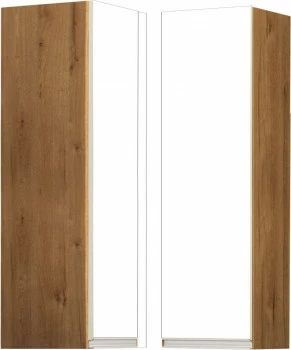 Szafka narożna górna (litera L) Monia 100cm (biały połysk/dąb Soma ciemny)